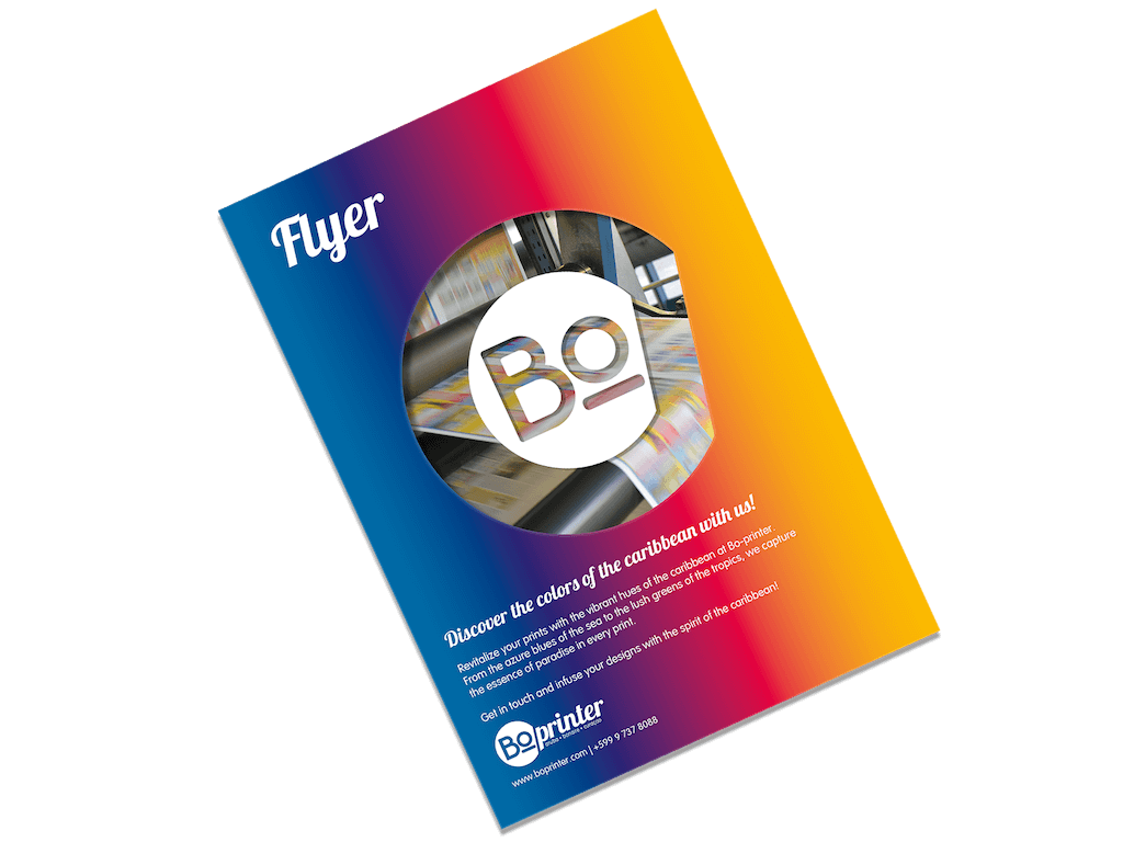Flyers drukken in diverse maten en papiersoorten aangeboden door drukkerij Bo Printer.